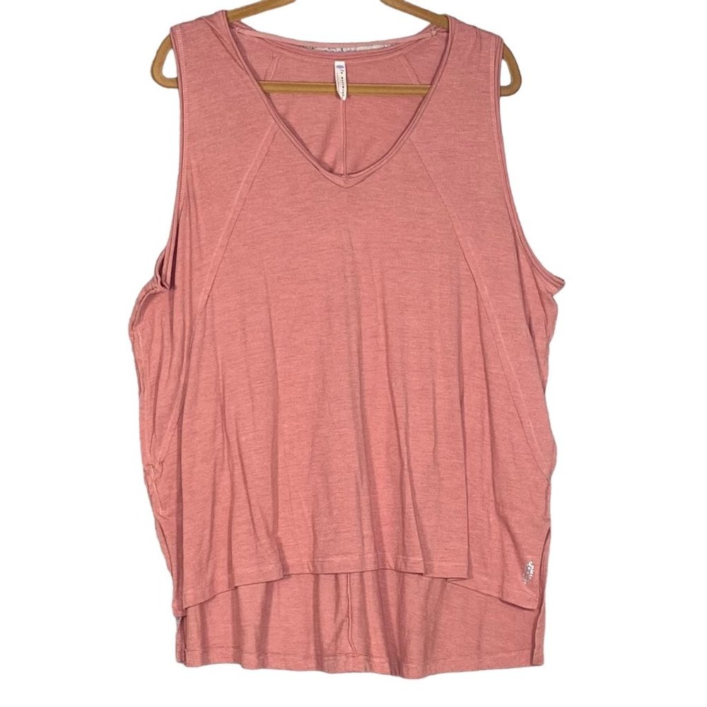 Free People Movement Top Sleeveless Over-sized Shirt Pink Size XS V-Neck